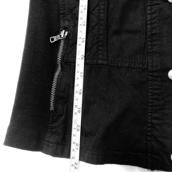 Maurices Small  Black Classic Jacket basic moto retro Quilted Cotton Snaps - Picture 11 of 12